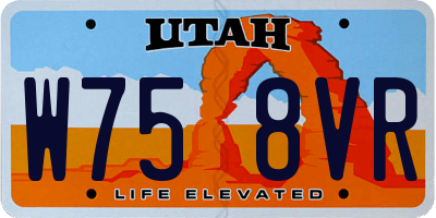 UT license plate W758VR