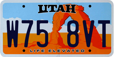 UT license plate W758VT