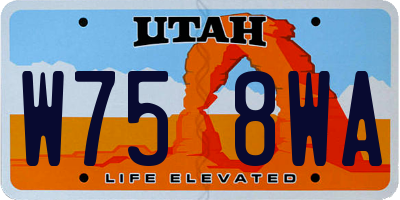 UT license plate W758WA