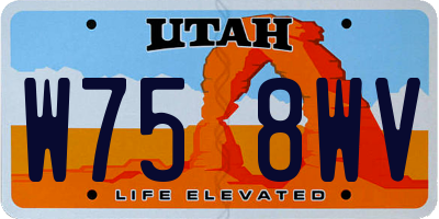 UT license plate W758WV