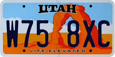 UT license plate W758XC