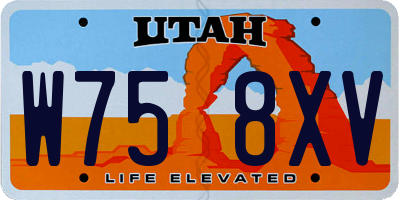 UT license plate W758XV