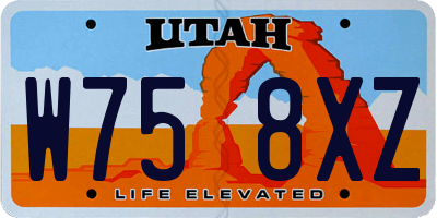 UT license plate W758XZ