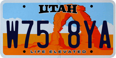 UT license plate W758YA