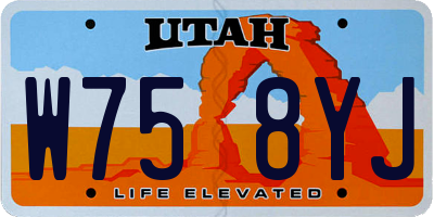 UT license plate W758YJ