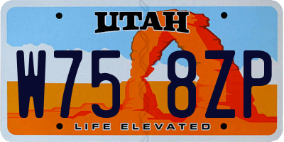 UT license plate W758ZP