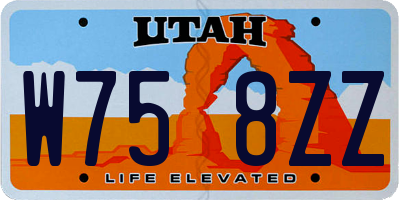 UT license plate W758ZZ