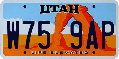UT license plate W759AP