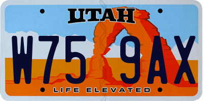 UT license plate W759AX