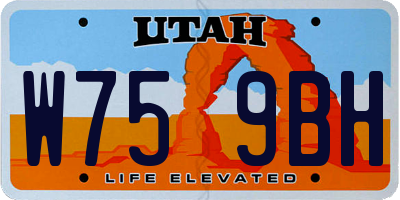 UT license plate W759BH