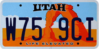 UT license plate W759CI