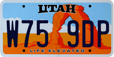 UT license plate W759DP
