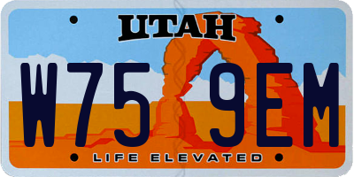 UT license plate W759EM