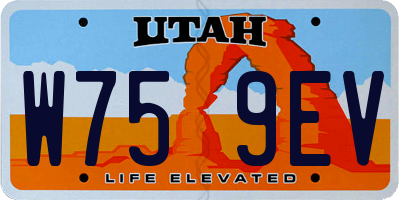 UT license plate W759EV