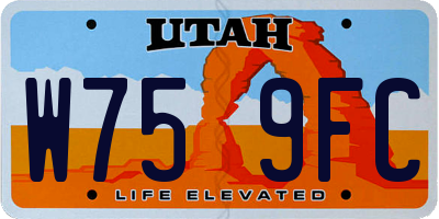 UT license plate W759FC