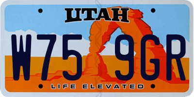 UT license plate W759GR