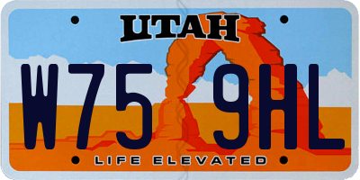 UT license plate W759HL