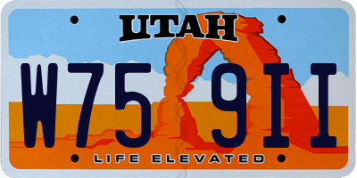 UT license plate W759II