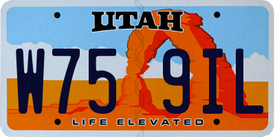 UT license plate W759IL