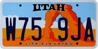 UT license plate W759JA