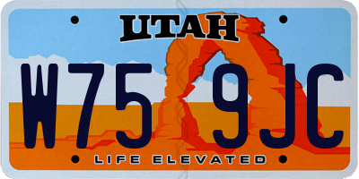 UT license plate W759JC