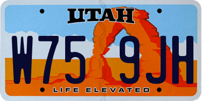 UT license plate W759JH