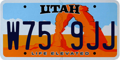 UT license plate W759JJ