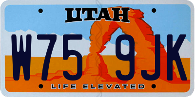 UT license plate W759JK