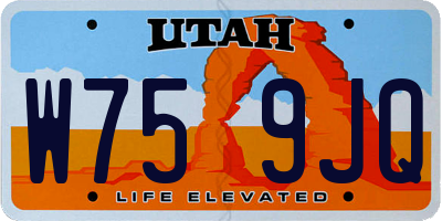 UT license plate W759JQ