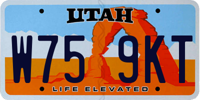 UT license plate W759KT