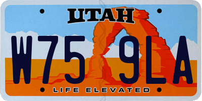 UT license plate W759LA