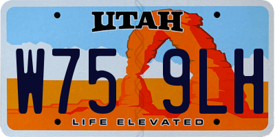 UT license plate W759LH