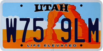 UT license plate W759LM