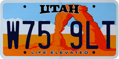UT license plate W759LT