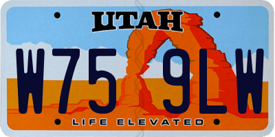UT license plate W759LW