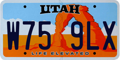 UT license plate W759LX