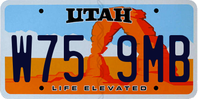UT license plate W759MB