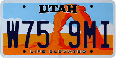 UT license plate W759MI