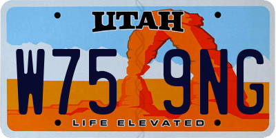 UT license plate W759NG