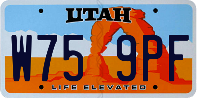 UT license plate W759PF