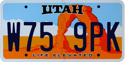 UT license plate W759PK