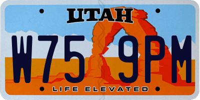 UT license plate W759PM