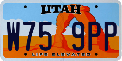 UT license plate W759PP