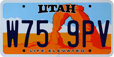 UT license plate W759PV