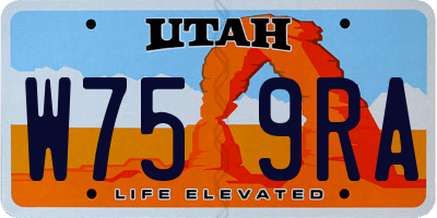 UT license plate W759RA