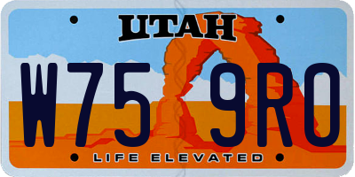 UT license plate W759RO