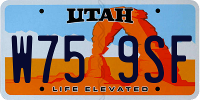 UT license plate W759SF