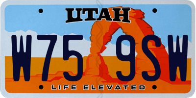 UT license plate W759SW