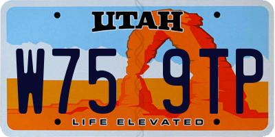 UT license plate W759TP