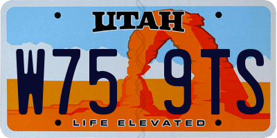 UT license plate W759TS